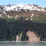 Landslide debris surrounds part of Lowell Point Road on Friday, June 3, 2022, in Seward, Alaska. (Ashlyn OHara/Peninsula Clarion)