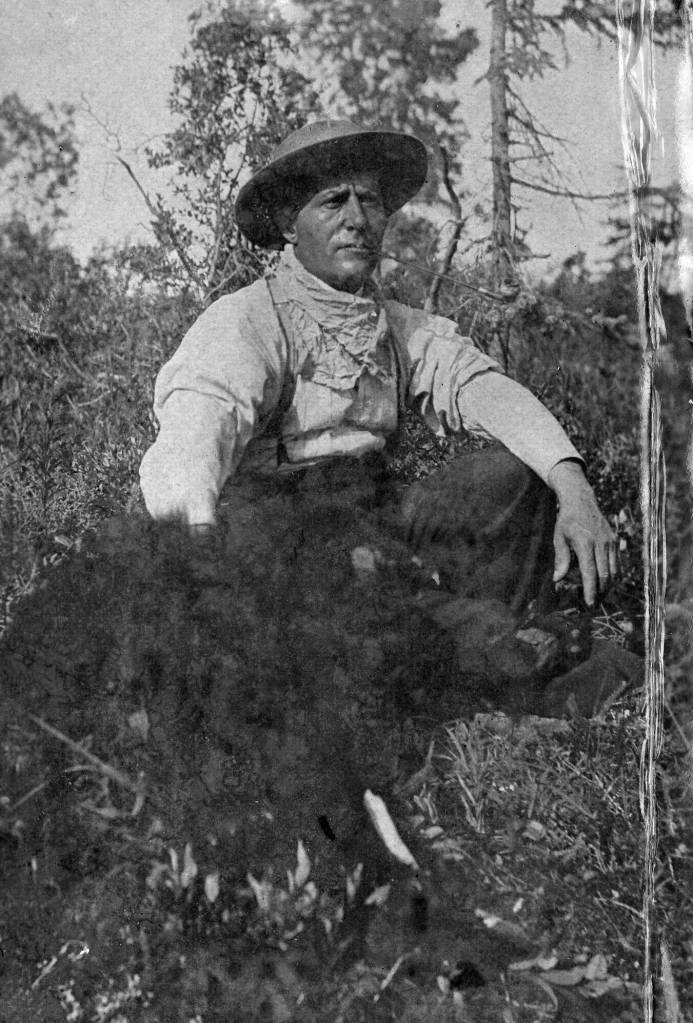 This photo of Frenchy with a freshly killed black bear was taken on the Kenai Peninsula in the early 1900s. (Photo courtesy of the Viani Family Collection)