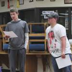 Boden White, left, and James Hindman talk about their experience working at Yo!Tacos as part of KPBSDs Summer Work Program during a program celebration in the Soldotna High School library on Tuesday, June 28, 2022, in Soldotna, Alaska. (Ashlyn OHara/Peninsula Clarion)