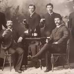 Photo courtesy of the Viani Family Collection 
Male members of the Viani family pose in Calumet, Michigan, in the late 1880s. From left to right are: Frenchys cousin Francesco Viani, Frenchy himself, his cousin Giorgio Viani, brothers Luigi and Giuseppe, and cousin Domenico Barnato.