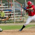 Oilers hitter Dalton Bowling holds up on a high pitch against the Mat-Su Miners on Sunday, July 3, 2022, at Coral Seymour Memorial Park in Kenai, Alaska. (Photo by Jeff Helminiak/Peninsula Clarion)
