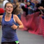 Rosie Conway of Anchorage wins the girls junior Mount Marathon Race on Monday, July 4, 2022, in Seward, Alaska. (Photo by Jeff Helminiak/Peninsula Clarion)