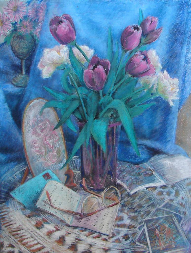 One of Carolyn Seymours works of arts to be shown Friday and Saturday, July 8-9, 2022, at Ptarmigan Arts in Homer, Alaska. The show honors Seymour, Ptarmigans oldest artist, who turned 100 in May. (Photo provided)