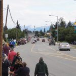 A group of about 400 people march along Pioneer Avenue for the "Women's March: Bans Off Our Bodies" protest on Saturday, July 9, 2022, in Homer, Alaska. The line of marchers stretched from about Main Street to Kachemak Way (Photo by Michael Armstrong/Homer News)