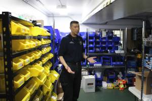 Central Emergency Services Fire Chief Roy Browning stands in the agencys ambulance supply room on Tuesday, July 26, 2022, in Soldotna, Alaska. (Ashlyn OHara/Peninsula Clarion)
