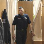 Central Emergency Services Fire Chief Roy Browning explains that curtains separate private spaces inside the agencys dorms on Tuesday, July 26, 2022, in Soldotna, Alaska. (Ashlyn OHara/Peninsula Clarion)