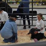 Elodie Frisk shows a turkey at the 4-H Agriculture Expo in Soldotna, Alaska, on Aug. 5, 2022. (Jake Dye/Peninsula Clarion)