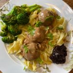 This version of Swedish meatballs features larger meatballs made of all beef instead of the traditional beef/pork combination. (Photo by Tressa Dale/Peninsula Clarion)