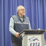 Ashlyn OHara / Peninsula Clarion 
Alaska Department of Fish & Game Commissioner Doug Vincent-Lang speaks at the Kenai Classic Roundtable at Kenai Peninsula College on Wednesday near Soldotna.