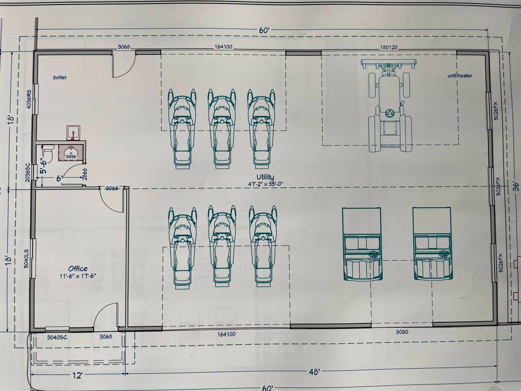 Floorplan of the new Tsalteshi Trail maintenance building. (Photo courtesy Tom Seggerman)