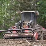 A construction vehicle at the site of the new Tsalteshi Trail maintenance building at Skyview Middle School on Aug. 29, 2022, in Soldotna, Alaska. (Jake Dye/Peninsula Clarion)