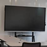 A classroom at the Kahtnuhtana Duhdeldiht Campus is set up with a smart screen on Thursday, Sept. 1, 2022, in Kenai, Alaska. (Jake Dye/Peninsula Clarion)