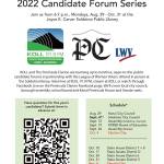 2022 Candidate Forum Series flyer.
