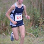 Soldotnas Tania Boonstra comes down the final hill to pull in second at the Homer Invite on Friday, Sept. 2, 2022, at the Lookout Mountain Trails near Homer, Alaska. (Photo by Michael Armstrong/Homer News)
