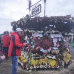 People interact with the 19th annual Burning Basket, Breathe, on Sunday, Sept. 11, 2022, at Mariner Park on the Homer Spit in Homer, Alaska. (Photo by Michael Armstrong/Homer News)