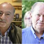 This combination photo shows gubernatorial candidates Les Gara and Bill Walker. Gara, a former Democratic state lawmaker, and Walker, former independent governor of Alaska, took questions Wednesday during a forum held as part of the annual Southeast Conference meeting in Ketchikan. Both candidates noted the absence of incumbent Gov, Mike Dunleavy, who has been a no-show at several recent forums. (Peter Segall / Juneau Empire File)