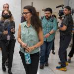 Rep. Mary Peltola is followed by her staff and members of the media at the U.S. Capitol in Washington on Monday, a day before she was sworn in after winning Alaskas special election in August. As as result of her win she has since far outraised the two Republican challengers she will again face in the November general election. (AP Photo/Amanda Andrade-Rhoades)