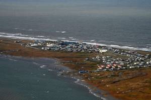 In this image provided by the U.S. Coast Guard, an aerial view taken during a search and rescue and damage assessment in Deering, Alaska, shows the damage caused by Typhoon Merbok, on Sept. 18, 2022. Authorities are making contact with some of the most remote villages in the United States to determine the need for food and water and assess damage from a massive weekend storm that flooded communities dotting Alaskas vast western coast. (Petty Officer 3rd Class Ian Gray/U.S. Coast Guard via AP)