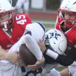 Soldotna's Wyatt Faircloth rushes against Wasilla on Friday, Sept. 23, 2022, in Wasilla, Alaska. (Photo by Jeremiah Bartz/Frontiersman)