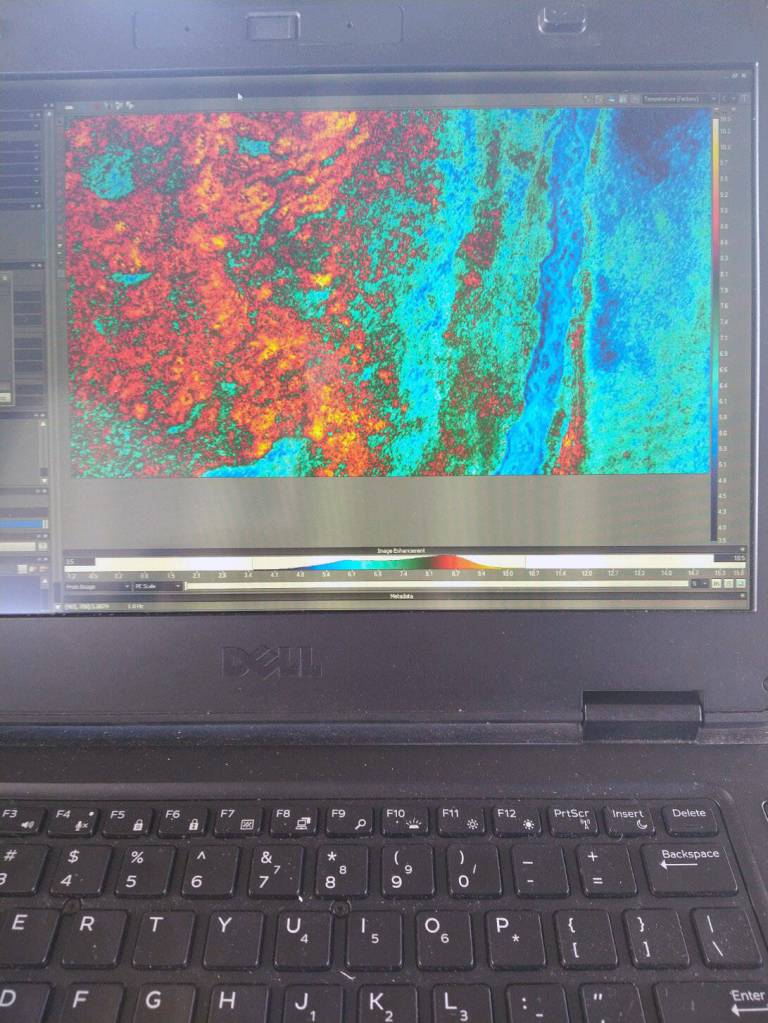 Thermal Image of Moose River on the Kenai National Wildlife Refuge in Alaska. (Photo by Dave Merz/FWS)