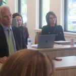 Deven Mitchell greets his fellow members of the Alaska Permanent Fund Corp.s Board of Trustees at the start of his interview Monday, Oct. 3, 2022, to be the APFCs new executive director. (Mark Sabbatini / Juneau Empire)