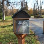 A mini-library contains books at Kenai Municipal Park on Monday, Oct. 3, 2022, in Kenai, Alaska. (Ashlyn OHara/Peninsula Clarion)