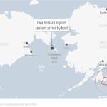 A pair of Russians have turned up on a remote Alaska island in the Bering Sea, reportedly fleeing compulsory military service. (AP Graphic)