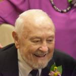 Roy Williams laughs with attendees at the 70th Anniversary celebration of his and Ozella's wedding on Friday, Oct. 7, 2022 at the Kenai Senior Center in Kenai, Alaska. (Jake Dye/Peninsula Clarion)