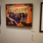Civil Disobedience, by Charlotte Coots, hangs with its third place ribbon during the opening reception of the Kenai Art Center Biennial Juried Show on Thursday, Oct. 6, 2022, at the Kenai Art Center in Kenai, Alaska. (Jake Dye/Peninsula Clarion)