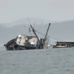 Courtesy Photo / Gregory Chaney
A commercial salvage company Melinos Marine Service was on the scene on Saturday and Sunday, and they were able to remove the gasoline and the hazardous materials aboard the 60-foot fishing vessel.