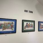 Original colored drawings in the Our Town exhibit at Fireweed Gallery are on display through December. (Photo by Christina Whiting/Homer News)
