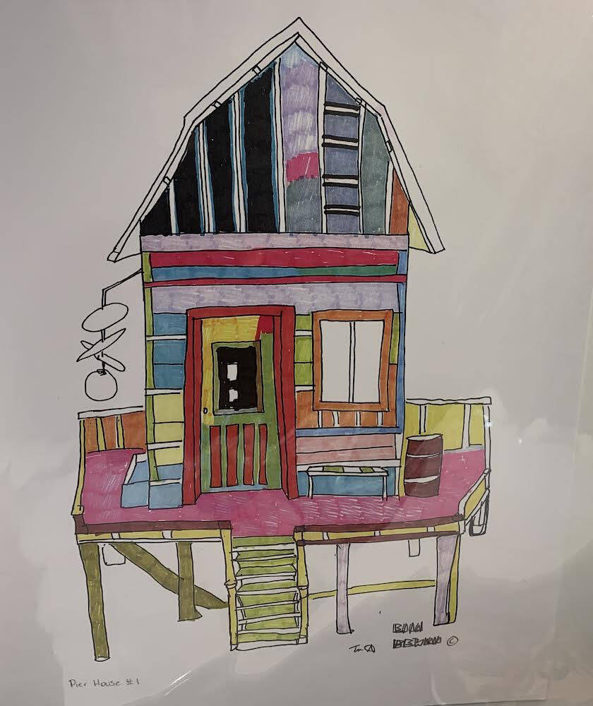 A work included in the Our Town exhibit at Fireweed Gallery is on display on Oct. 7, 2022, in Homer, Alaska. The exibit runs through December. (Photo by Christina Whiting/Homer News)