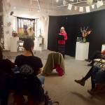 Homer writer Vivian Finlay (2020/21 non-fiction runner up) reads Thank you, Naw Thamee, on Oct. 21, 2021, at Homer Council on the Arts, 24th Kenai Peninsula Writers Contest. (Photo provided by HCOA)