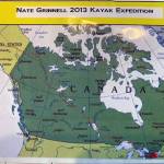 The mapping the route for Nate Grinnells kayak expedition. (Photo by Julie Grinnell)