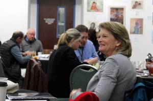 U.S. Sen. Lisa Murkowski attends a joint Soldotna and Kenai Chamber of Commerce Luncheon on Wednesday, May 5, 2021 in Kenai, Alaska. (Ashlyn OHara/Peninsula Clarion)
U.S. Sen. Lisa Murkowski attends a joint Soldotna and Kenai Chamber of Commerce Luncheon on Wednesday, May 5, 2021 in Kenai, Alaska. (Ashlyn OHara/Peninsula Clarion)