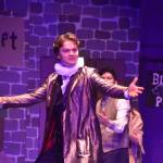 Jerry Nash portrays William Shakespeare in a rehearsal of Something Rotten on Wednesday, Nov. 9, 2022, at Soldotna High School in Soldotna, Alaska. (Jake Dye/Peninsula Clarion)