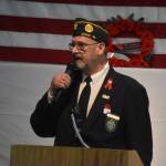 Dave Segura, commander of American Legion Post 20, leads a celebration of Veterans Day at American Legion Post 20 in Kenai, Alaska, on Friday, Nov. 11, 2022. (Jake Dye/Peninsula Clarion)