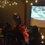 Architect Nancy Casey speaks in front of a small gathering at this years final Fireside Chat presented by the Kenai Watershed Forum on Nov. 30, 2022, at Kenai River Brewing in Soldotna, Alaska. (Jake Dye/Peninsula Clarion)