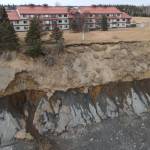 Kenai bluff erodes near the Kenai Senior Center in Old Town Kenai, Alaska, in this undated photo. (Photo by Aidan Curtin/courtesy Scott Curtin)