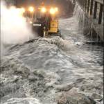 Crews respond to a flood event at the Lowell Creek Tunnel outflow in Seward, Alaska, in this undated photo. (Photo courtesy Seward Public Works Director Doug Schoessler)