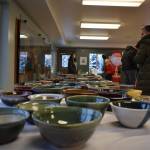 Countless ceramic soup bowls are seen, awaiting buyers during Bark, Block and Bowl on Saturday, Dec. 10, 2022, at the Kenai Peninsula Food Bank in Soldotna, Alaska. (Jake Dye/Peninsula Clarion)