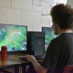 Silas Thibodeau competes during the League of Legends ASAA State Championship Match on Tuesday, Dec. 13, 2022 at Kenai Central High School in Kenai, Alaska. (Jake Dye/Peninsula Clarion)