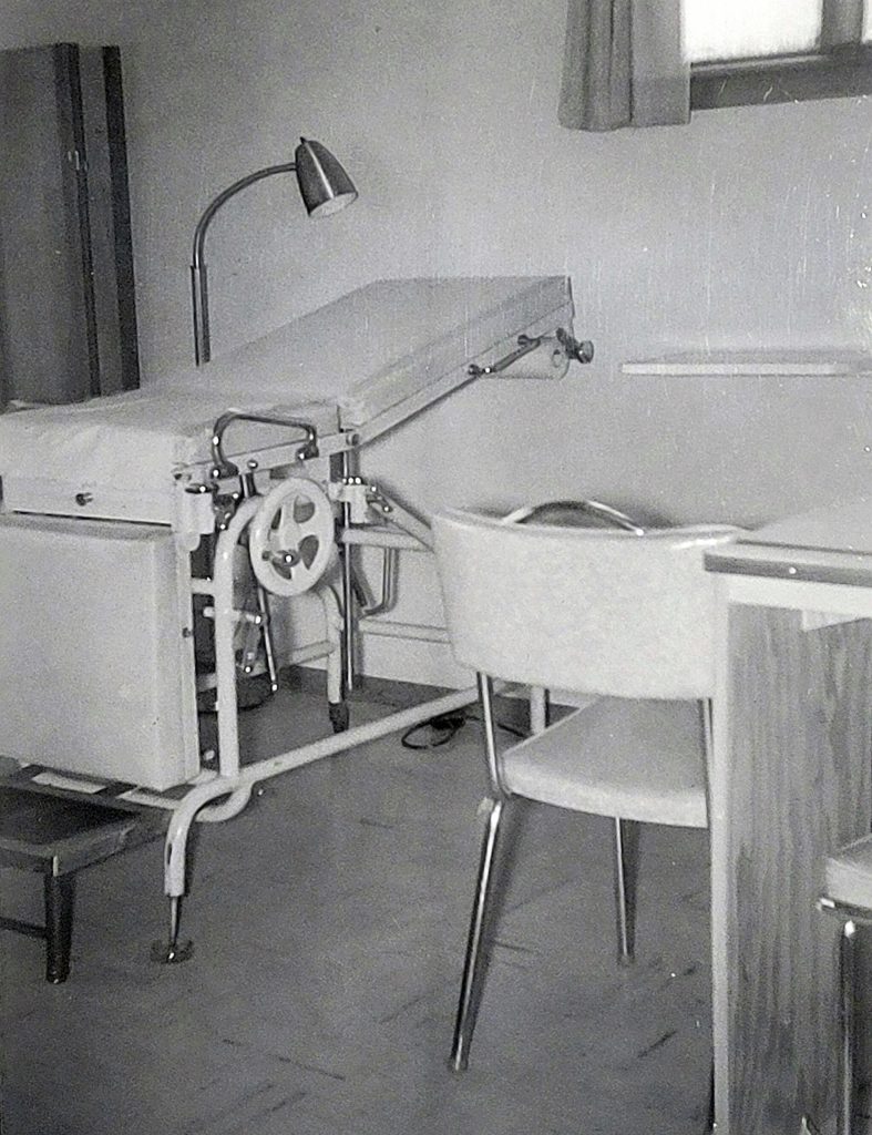 In her Kenai clinic, this was Dr. Gobles examination table. (Photo courtesy of Ben and Marian Goble)