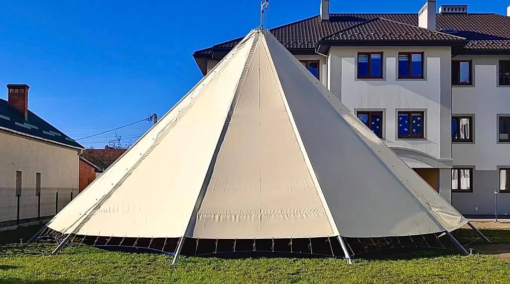 The ARK tent in place in Lviv, Ukraine. (Photo provided)