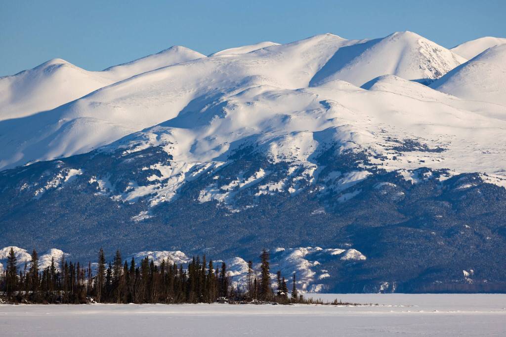 Snow on the Kenai Mountains and Skilak Lake. (Photo by Lisa Hupp/USFWS)