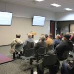 Alaska Division of Parks and Outdoor Recreation Kenai/Prince William Sound Superintendent Jack Blackwell presents an update on the Kasilof River Drift Boat Retrieval project at the Gilman River Center on Tuesday, Jan. 10, 2023 near Soldotna, Alaska. (Ashlyn OHara/Peninsula Clarion)