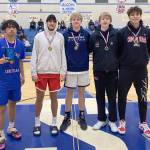 The boys all-tournament team at the Al Howard Tournament at Soldotna High School in Soldotna, Alaska, on Saturday, Jan. 28, 2023. (Photo provided)