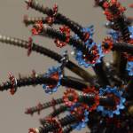 Metal branches reach out from a sculpture seen Tuesday, Jan. 31, 2023, at the Kenai Art Center, in Kenai, Alaska, as part of Metalwork & Play. (Jake Dye/Peninsula Clarion)