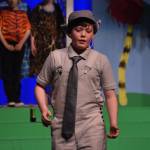 Bowe Meyers, as Horton, delivers a solo during a rehearsal of Triumvirate Theatres production of Seussical on Wednesday, Feb. 8, 2023, in the Renee C. Henderson Auditorium at Kenai Central High School in Kenai, Alaska. (Jake Dye/Peninsula Clarion)