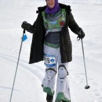 Katrina Cannava skis at the 19th annual Ski For Women on Sunday, Feb. 12, 2023, at Tsalteshi Trails just outside of Soldotna, Alaska. (Photo by Jeff Helminiak/Peninsula Clarion)